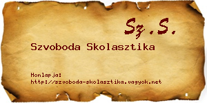 Szvoboda Skolasztika névjegykártya
